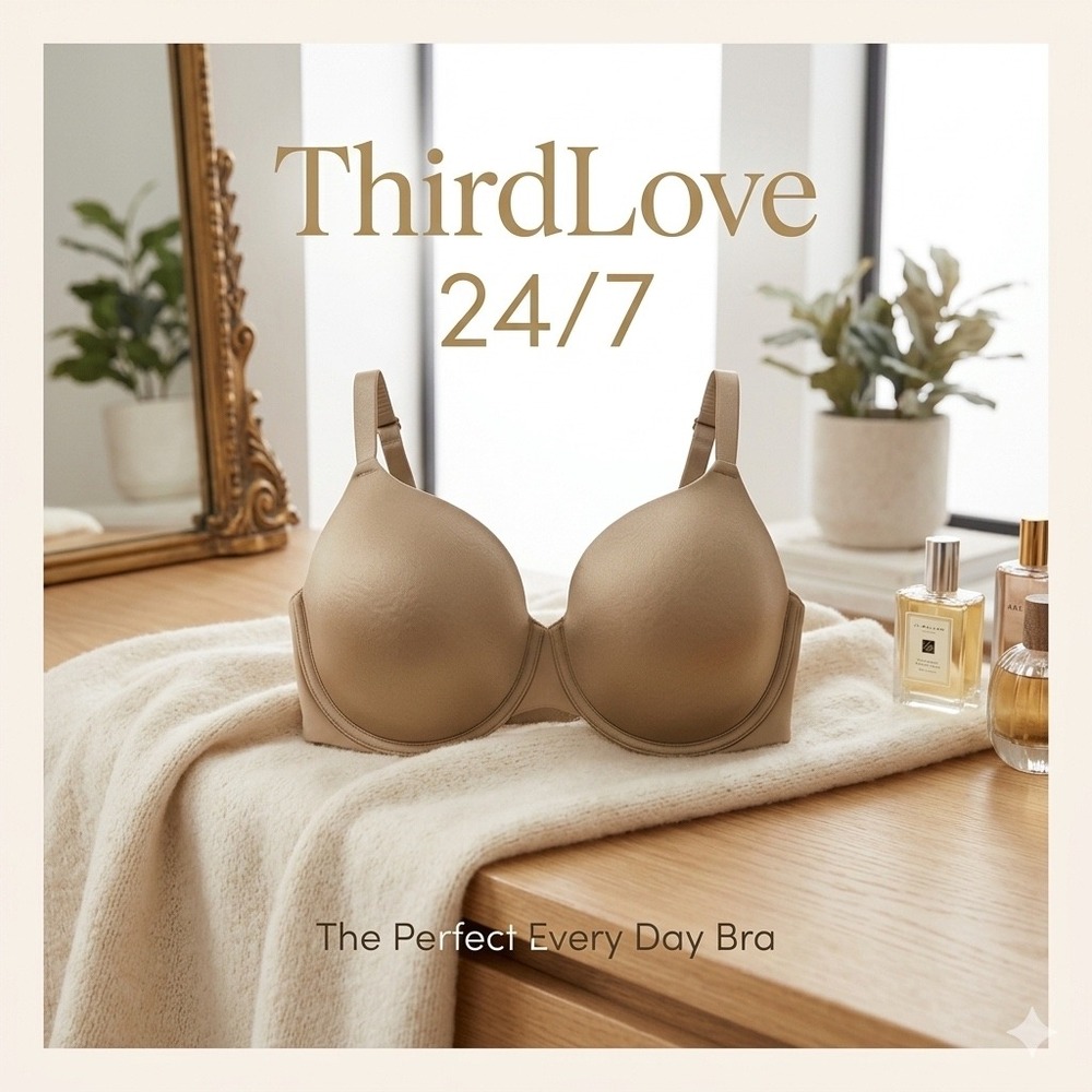 ThirdLove 24/7 Classic T-Shirt Bra Nude Tan Underwire Memory Foam 40C